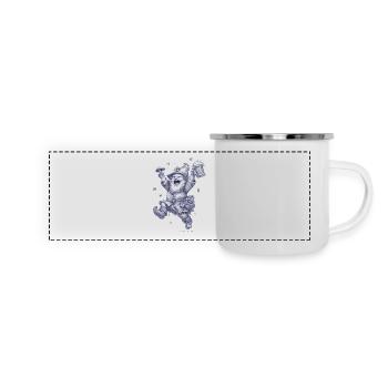 Gnome with mushroom and beer glass - Panoramic Camper Mug - white - Front
