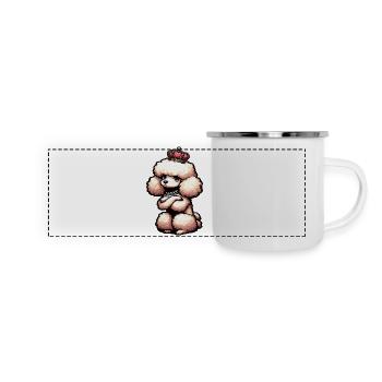 Pudel Pudelbesitzer Pudelliebhaber Pudelhund - Panorama Emaille-Tasse - Weiß - Vorne