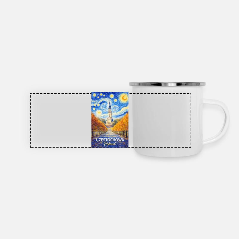 Częstochowa, Poland - Panoramic Camper Mug - white