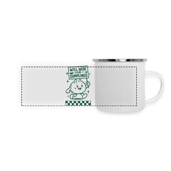 Wok pour les raviolis | Humour de raviolis - Mug panoramique émaillé - blanc - Devant