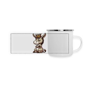 Esel Eselchen Eselhalter Muli Langohresel Muli - Panorama Emaille-Tasse - Weiß - Vorne