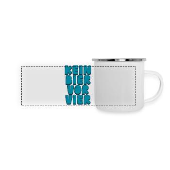 Kein Bier vor Vier - Panorama Emaille-Tasse - Weiß - Vorne