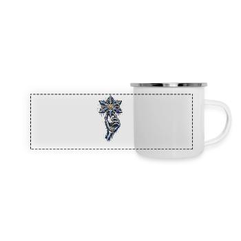 Bone Hand and Snowflake . AI generated - Panoramic Camper Mug - white - Front