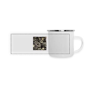 DER MENSCH IN DER CYBERWELT - Panorama Emaille-Tasse - Weiß - Vorne