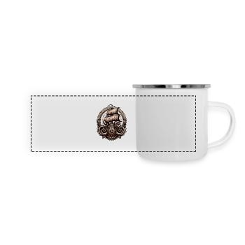 Bateau pirate / Bateau / Mer / Océan / Vagues - Mug panoramique émaillé - blanc - Devant
