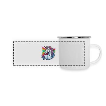 Unicorn / Horse / Girl / Mythical Creature / Fairy Tale - Panoramic Camper Mug - white - Front