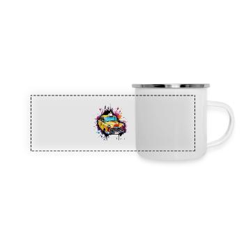 Taxi / Taxi Driver / America / Comic / Old School - Panoramic Camper Mug - white - Front