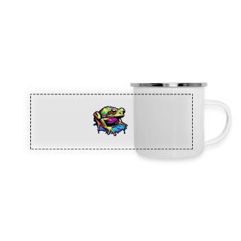 Frog / Animal / Quack / Toad / Pond / Hop - Panoramic Camper Mug - white - Front