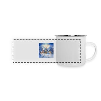 Snowy house - Panoramic Camper Mug - white - Front