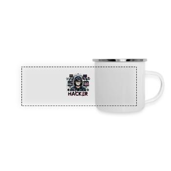 Hacker - Illustration - Mug panoramique émaillé - blanc - Devant