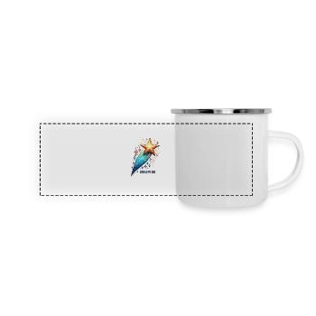 Dream Big - Sternschnuppe Illustration - Panorama Emaille-Tasse - Weiß - Vorne