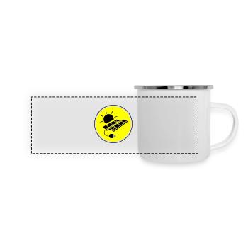 Solar energy photovoltaic system symbol - Panoramic Camper Mug - white - Front