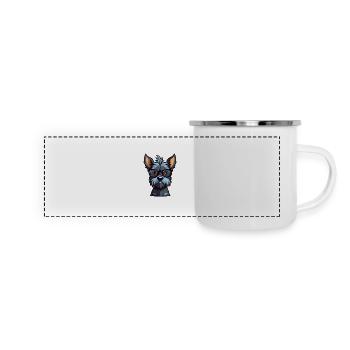 Scottish Terrier Dog Breed Watercolor Cartoon Kawa - Panoramic Camper Mug - white - Front