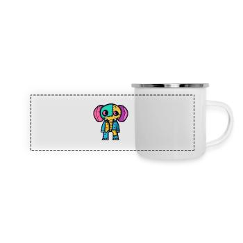 Éléphant Halloween Animal - Mug panoramique émaillé - blanc - Devant