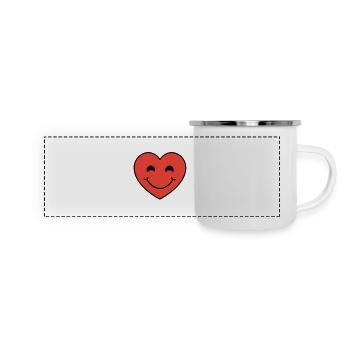 Smiling Heart Emblem - Panoramic Camper Mug - white - Front