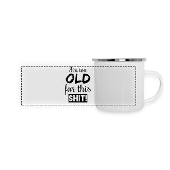 trop vieux - Mug panoramique émaillé - blanc - Devant
