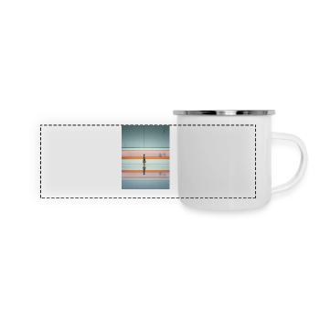 Elegant Woman Passing Subway - Panoramic Camper Mug - white - Front