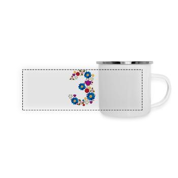 Fleurs 3 - Mug panoramique émaillé - blanc - Devant