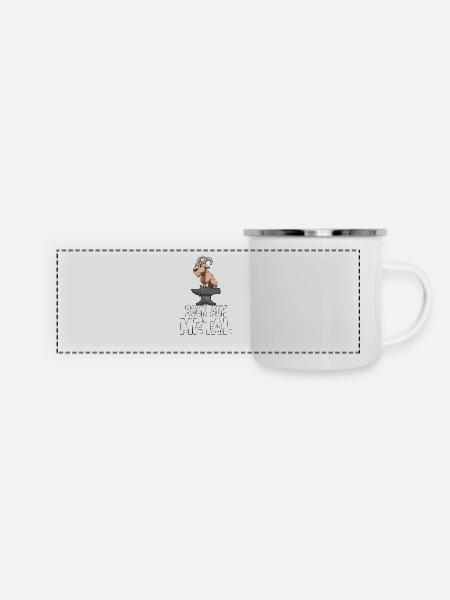 Bock auf Metal - Panorama Emaille-Tasse - Weiß