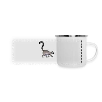 Lemurien / Lemur 02 - Mug panoramique émaillé - blanc - Devant