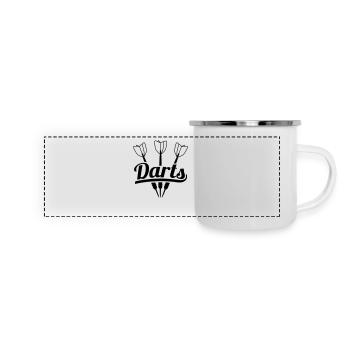 darts_f1 - Panorama Emaille-Tasse - Weiß - Vorne