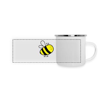 biene - Panorama Emaille-Tasse - Weiß - Vorne