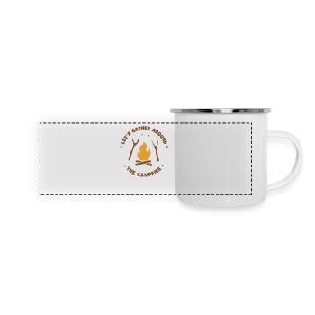 Feu de camp - Mug panoramique émaillé - blanc - Devant