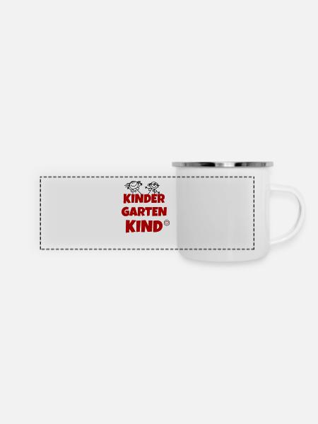 Kindergartenkind - Panorama Emaille-Tasse - Weiß