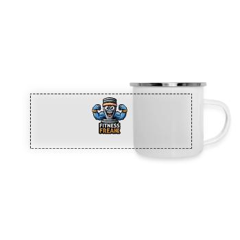 Shake protéiné de gym - Mug panoramique émaillé - blanc - Devant