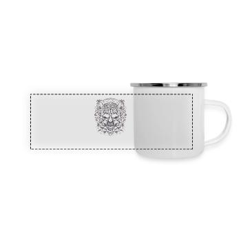 Majesté crâne baroque - Mug panoramique émaillé - blanc - Devant