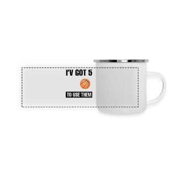 Basketball - Panorama Emaille-Tasse - Weiß - Vorne
