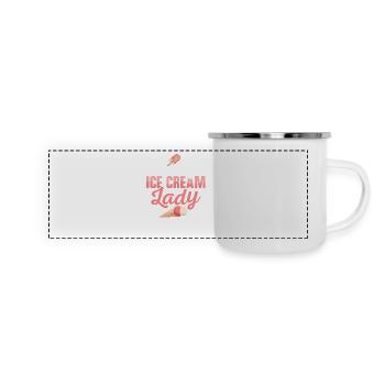 Crazy Ice Cream Lady Cone Scoop Summer - Panoramic Camper Mug - white - Front