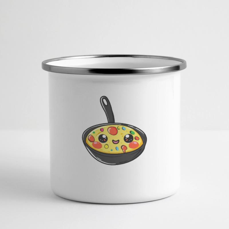Cute Pan Scrambled Eggs Comic Panoramic Camper Mug