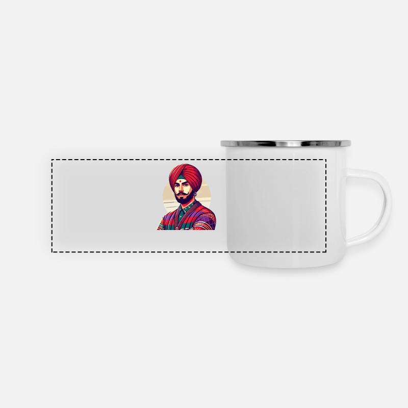 Indian Man New Delhi - Panoramic Camper Mug - white