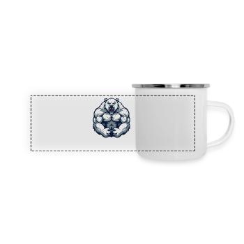 Entraînement comique sur l’ours polaire - Mug panoramique émaillé - blanc - Devant