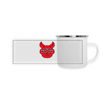 Cat Demon Many Eyes Devil Hell Evil Monster - Panoramic Camper Mug - white - Front