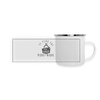 Je peux pas, j'ai pique-nique. - Mug panoramique émaillé - blanc - Devant