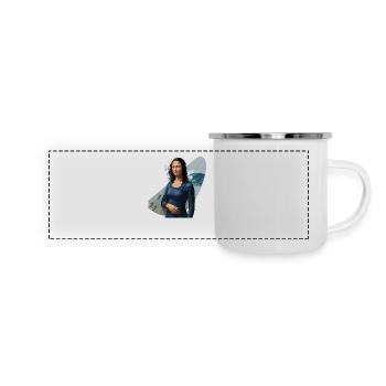 Mona Lisa Surf Babe - Panorama Emaille-Tasse - Weiß - Vorne