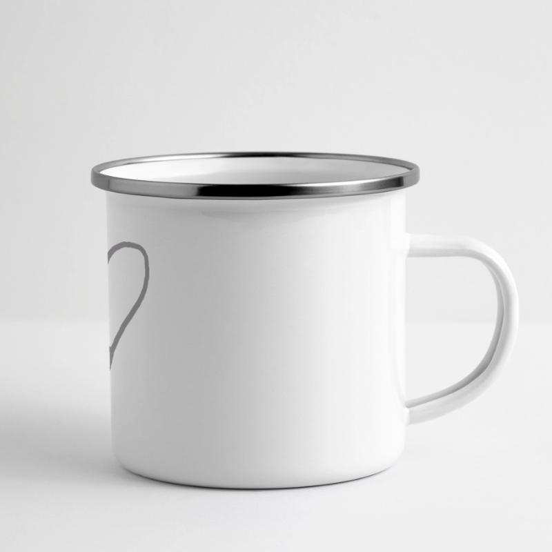 Herz grau Geschenkidee Liebe verliebt Panorama Emaille-Tasse