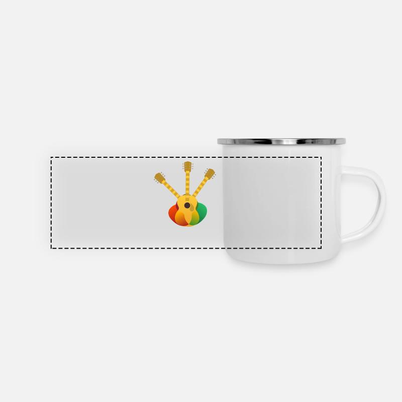 abstract three acoustic guitar - Panoramic Camper Mug - white