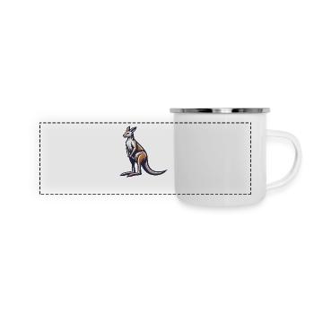 Kangaroo jumping energy - Panoramic Camper Mug - white - Front