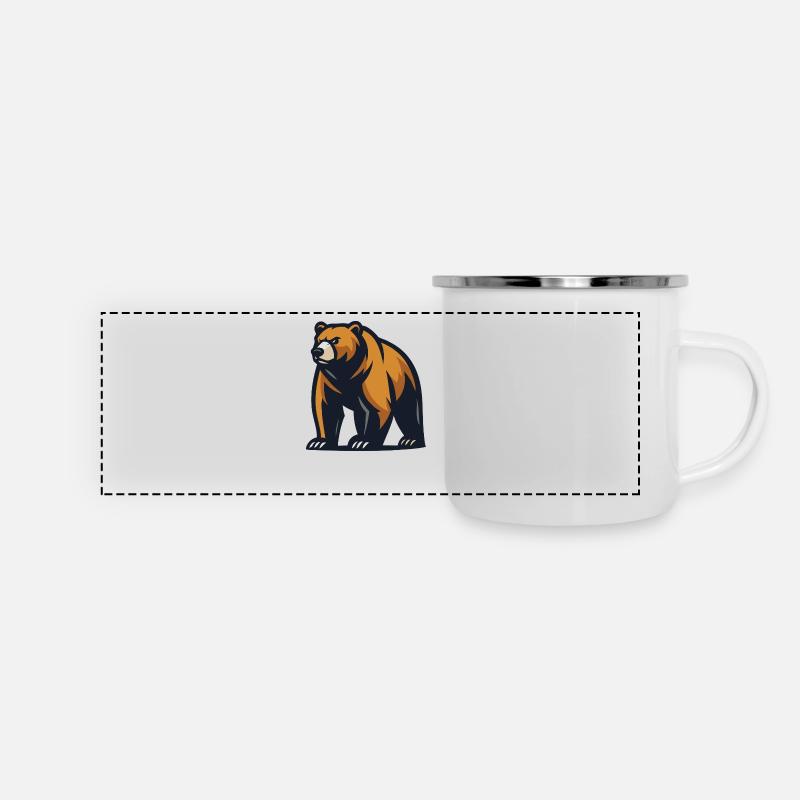 Brown bear forest guardian - Panoramic Camper Mug - white