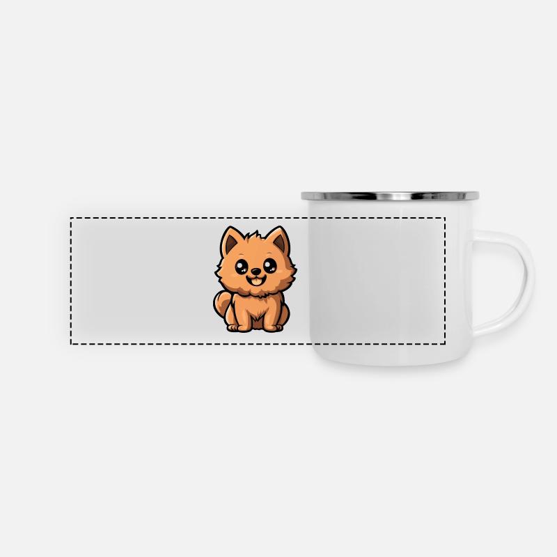 Pomeranian Dog Cute Pomeranian - Panoramic Camper Mug - white