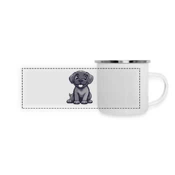 Chien Mastiff Mignon - Mug panoramique émaillé - blanc - Devant