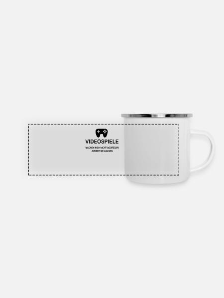 Videospiele - Panorama Emaille-Tasse - Weiß