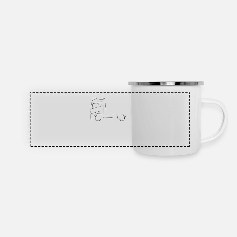 Truck silhouette - Panoramic Camper Mug - white