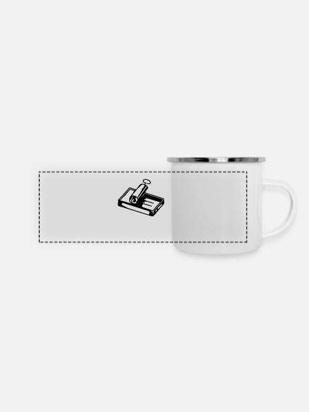 schlichte geöffnete Konservendose - Panorama Emaille-Tasse - Weiß
