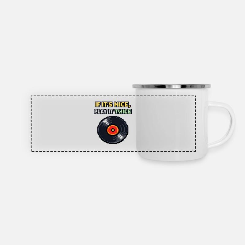 Si c’est bien, joue-le deux fois - Mug panoramique émaillé - blanc