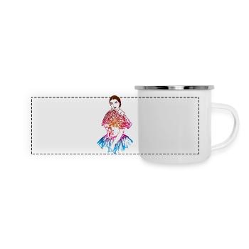 La traviata: Maria Callas als Violetta Valéry - Panorama Emaille-Tasse - Weiß - Vorne