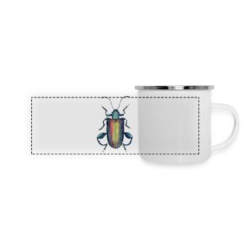 kaefer mit kräftigen Oberschenkeln - Panorama Emaille-Tasse - Weiß - Vorne